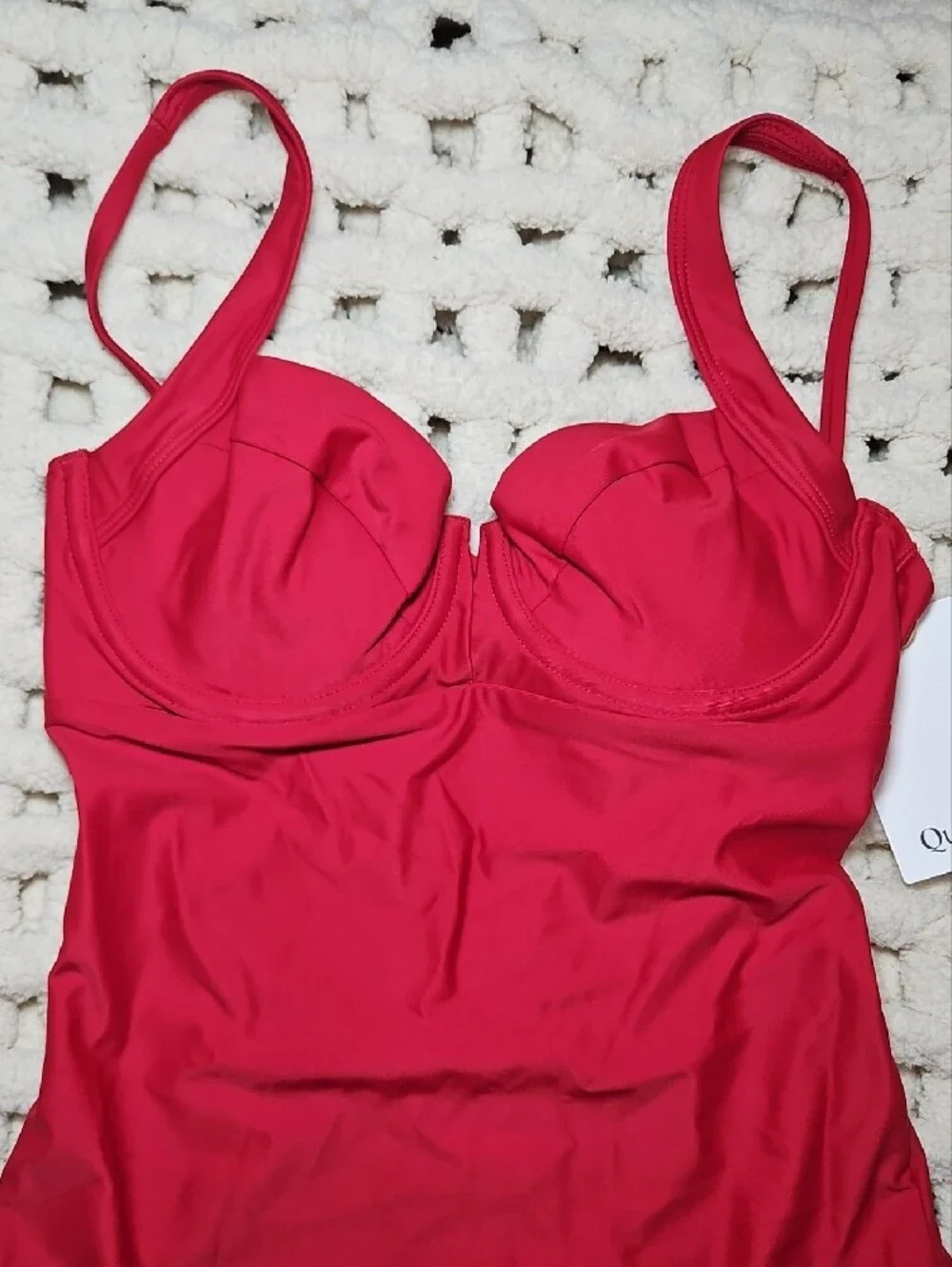 Quince Cherry Red One-Piece Swimsuit Small New Women's
